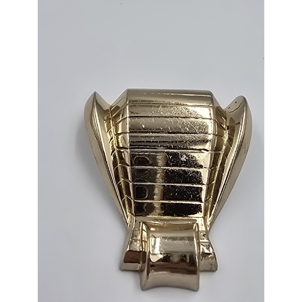Vintage MONET Gold Tone Art Deco Style Double Dress Clip Brooch Pin Mid-Century